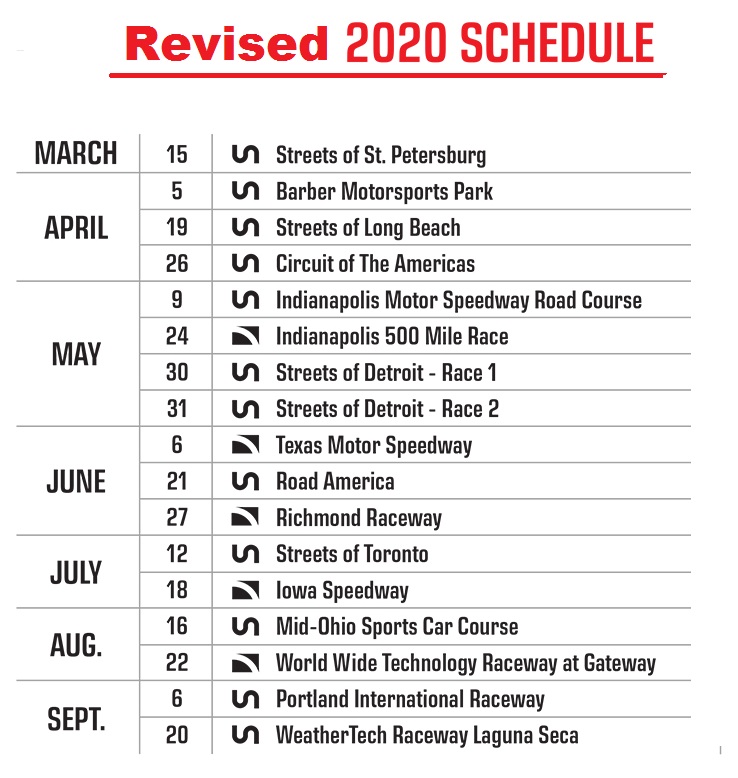 IndyCar New Schedule 2020 After Covid 19 Pandemic Live Stream